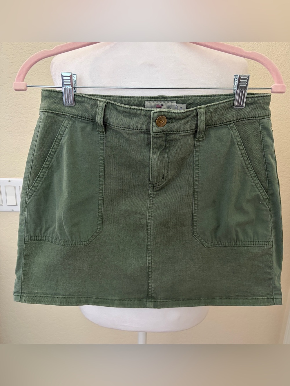 Vineyard Vines Casual Green Denim Utility Skirt